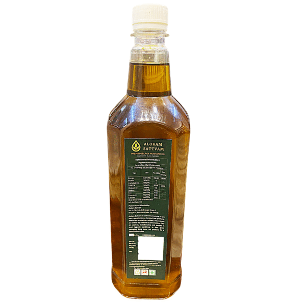 Alokam Sattvam Premium Black Mustard Oil - Thick, Unrefined & Nutrient Rich 1L - Image 2