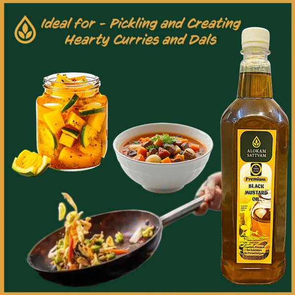 Alokam Sattvam Premium Black Mustard Oil - Thick, Unrefined & Nutrient Rich 1L - Image 10