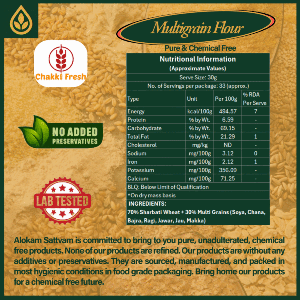 Alokam Sattvam Premium Multi Grain Flour – High Protein, High Fiber Atta 5Kg - Image 8